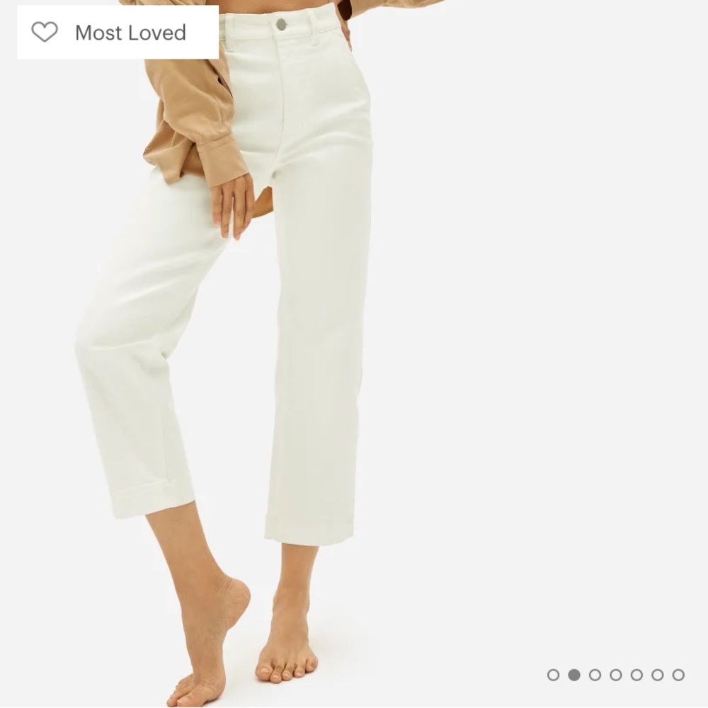 White Straight Leg Crop